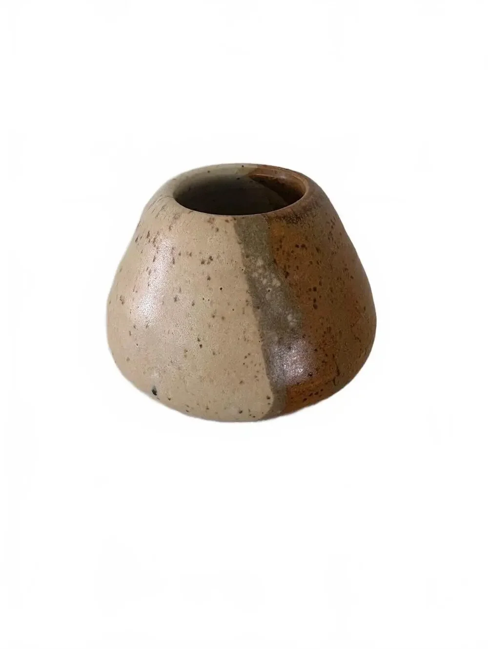 intage Hand-Thrown Dual-Tone Studio Pottery Vase - Signed DB